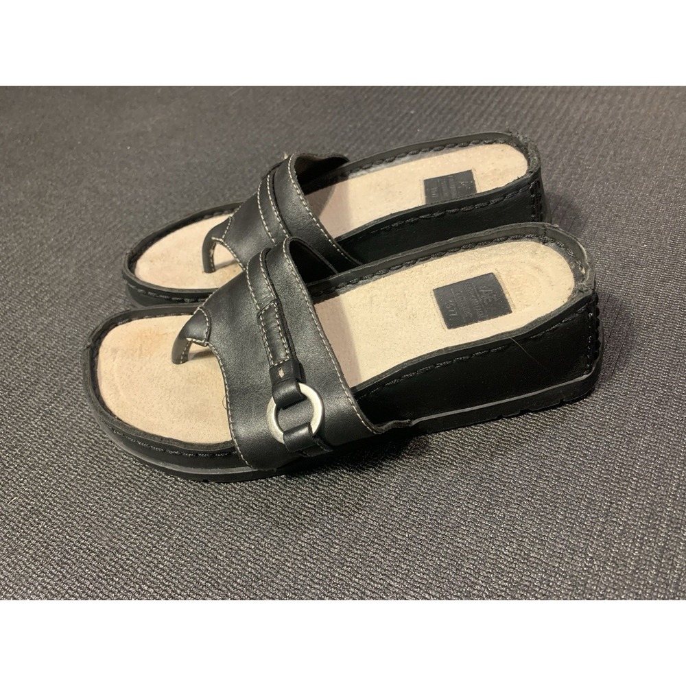 New Y2K American Eagle Sandals Womens 8M Black Leather Platform